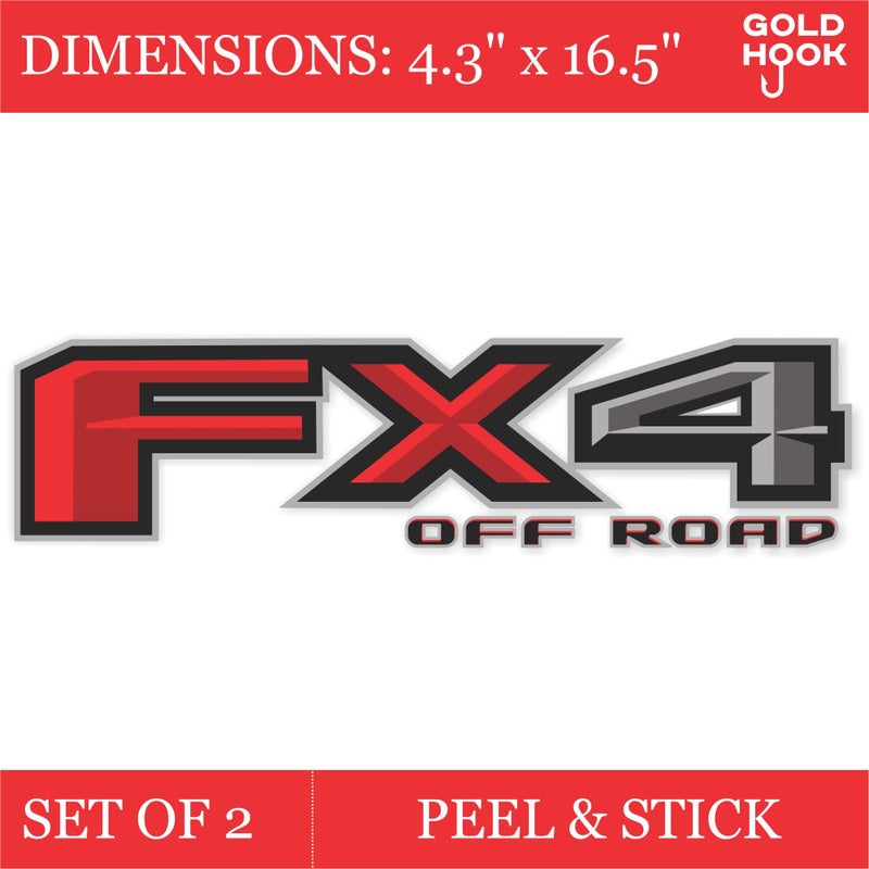 GOLD HOOK FX4 Off Road Decal Replacement Sticker F150 Bedside F Truck Super Duty F250 F350 F450 (2015-2018) (Die-Cut (Peel & Stick)) - Image 2